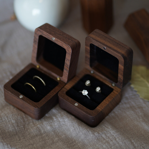 木製リングケース 2個用 ペアリングケース 結婚指輪 ジュエリー