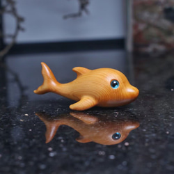 愛い 木彫りの ネズミ匹 置物 ギフト プレゼント ギフトラッピング