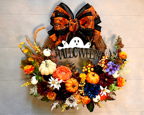 No.wreath-15572/ハロウィンリース25-(14)ハロウィンプレート45x48