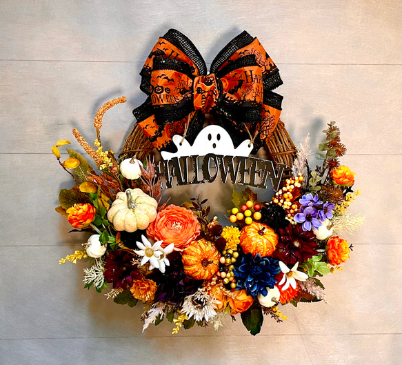 フラワーリース　ハロウィンリース　ハロウィンアレンジ 4-280ハロウィンリース フラワーリース ハロウィンアレンジHalloween