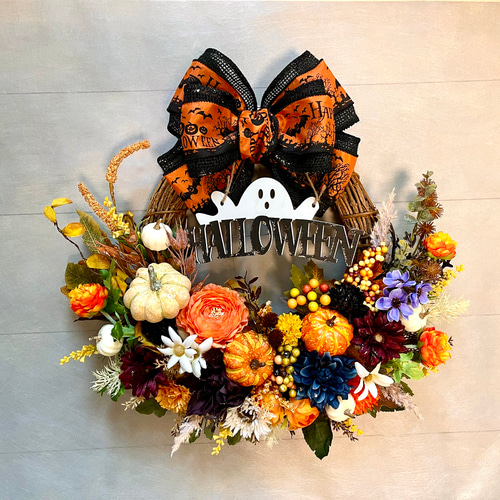 No.wreath-15572/ハロウィンリース25-(14)ハロウィンプレート45x48