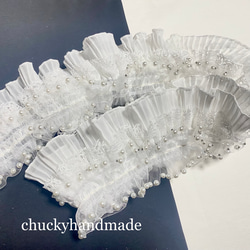 フリルパール レース帯揚げ 半襟 半衿 振袖 刺繍 豪華 重ね衿 和装小物