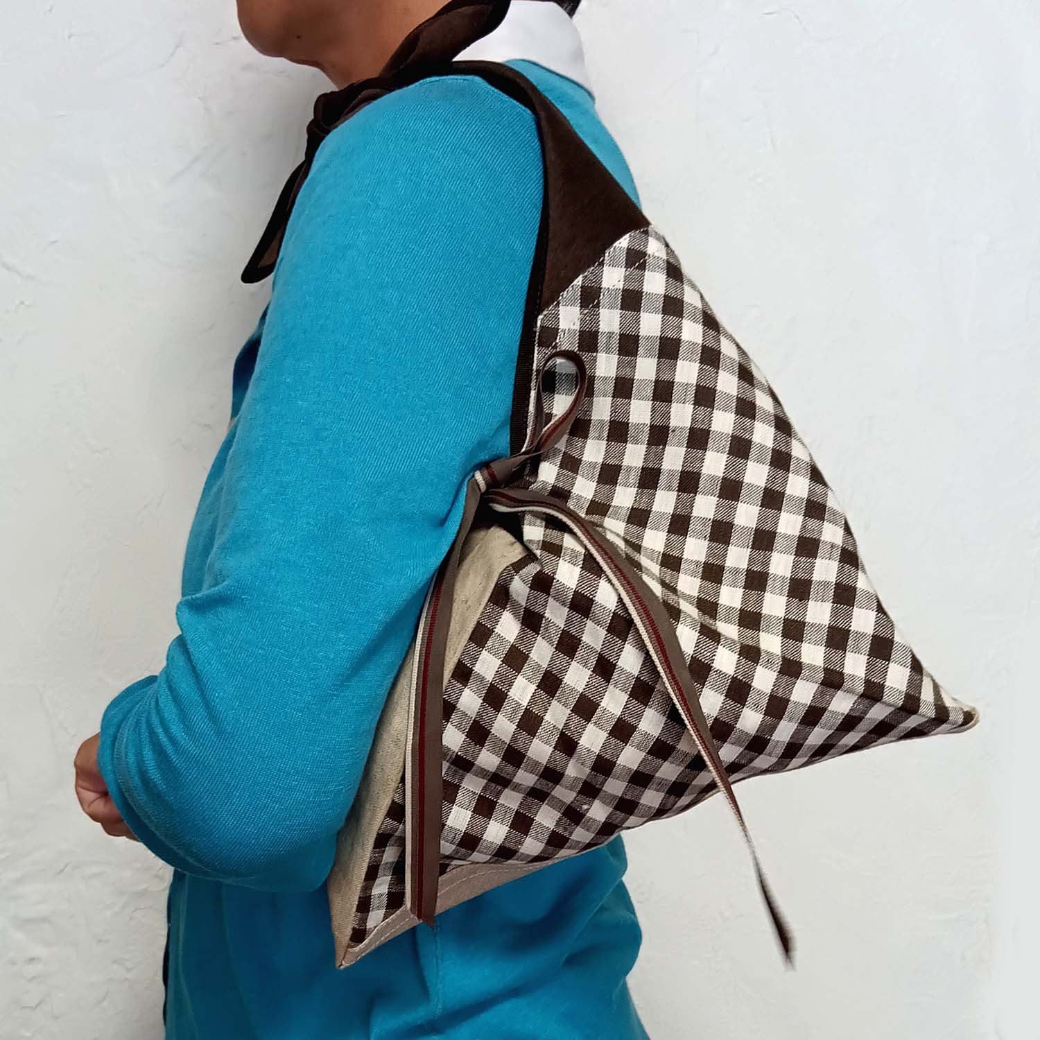 みゆき袋 あずま袋 ウオッシュブピッグレザー リネン ショルダーバッグ トートバッグ9