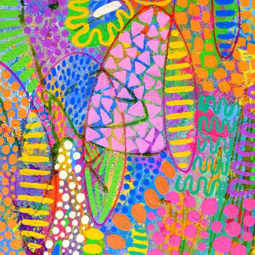 手描き 一点もの】創造力大集合！（F6 アクリル ガラス絵の具） 絵画