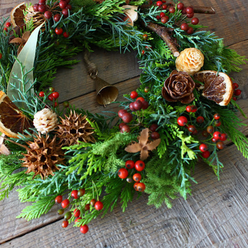 超早割クリスマス】 フレッシュ クリスマスリース φ30 リース