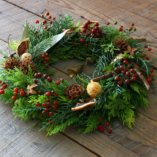 超早割クリスマス】 フレッシュ クリスマスリース φ30 リース