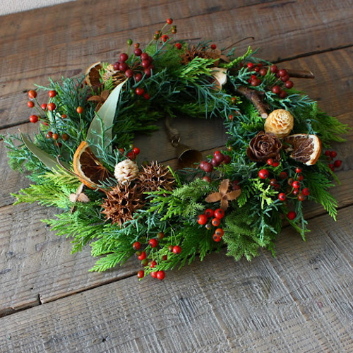 超早割クリスマス】 フレッシュ クリスマスリース φ30 リース