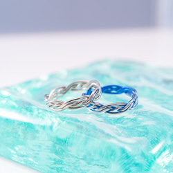 ≪初回限定10点限り»【波羅（はら）- Titanium Ring】 水と織りの調和を纏う、悟りと完成の象徴 ─ 6枚目の画像