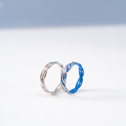 ≪初回限定10点限り»【波羅（はら）- Titanium Ring】 水と織りの調和を纏う、悟りと完成の象徴 ─ 8枚目の画像