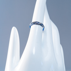 ≪初回限定10点限り»【波羅（はら）- Titanium Ring】 水と織りの調和を纏う、悟りと完成の象徴 ─ 10枚目の画像