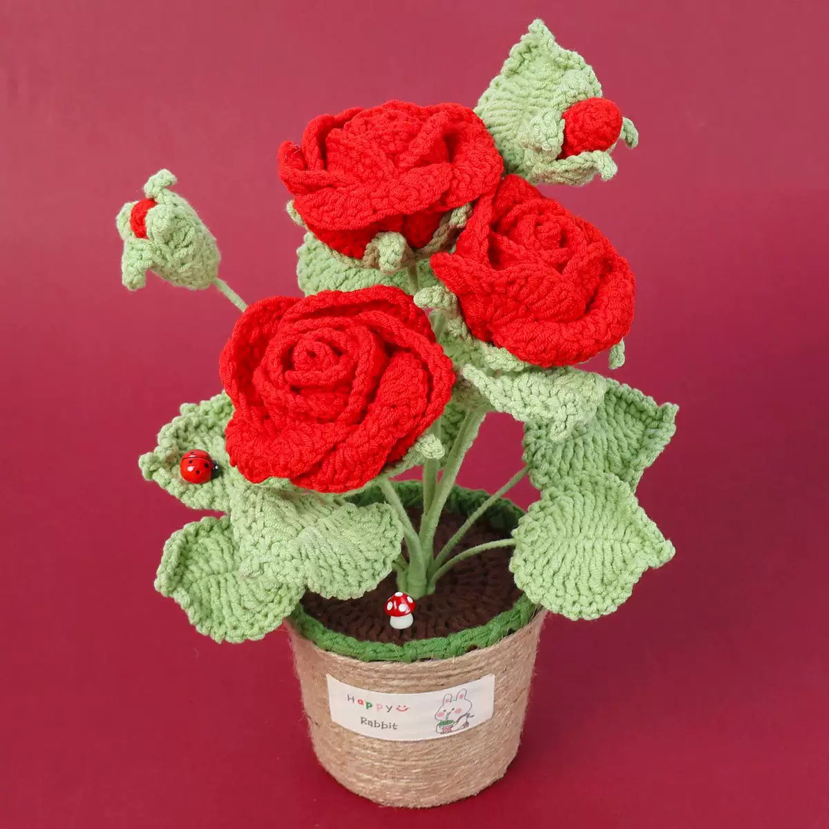毛糸 花束 枯れない花束 手作り 結婚式 出産祝い 誕生日 プレゼント お礼 入学式 卒園式卒業式【薔薇 / バラ】1点