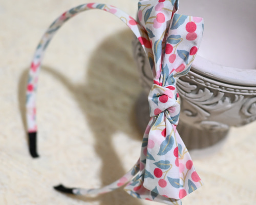 リボンカチューシャ さくらんぼ Liberty Cherry drop チェリードロップ