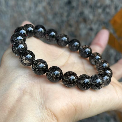 天然無処理　ブラックルチルクォーツ　ブレスレット 10.2 天然無処理 ブラックルチルクォーツ ブレスレット 10.2 ブレスレット