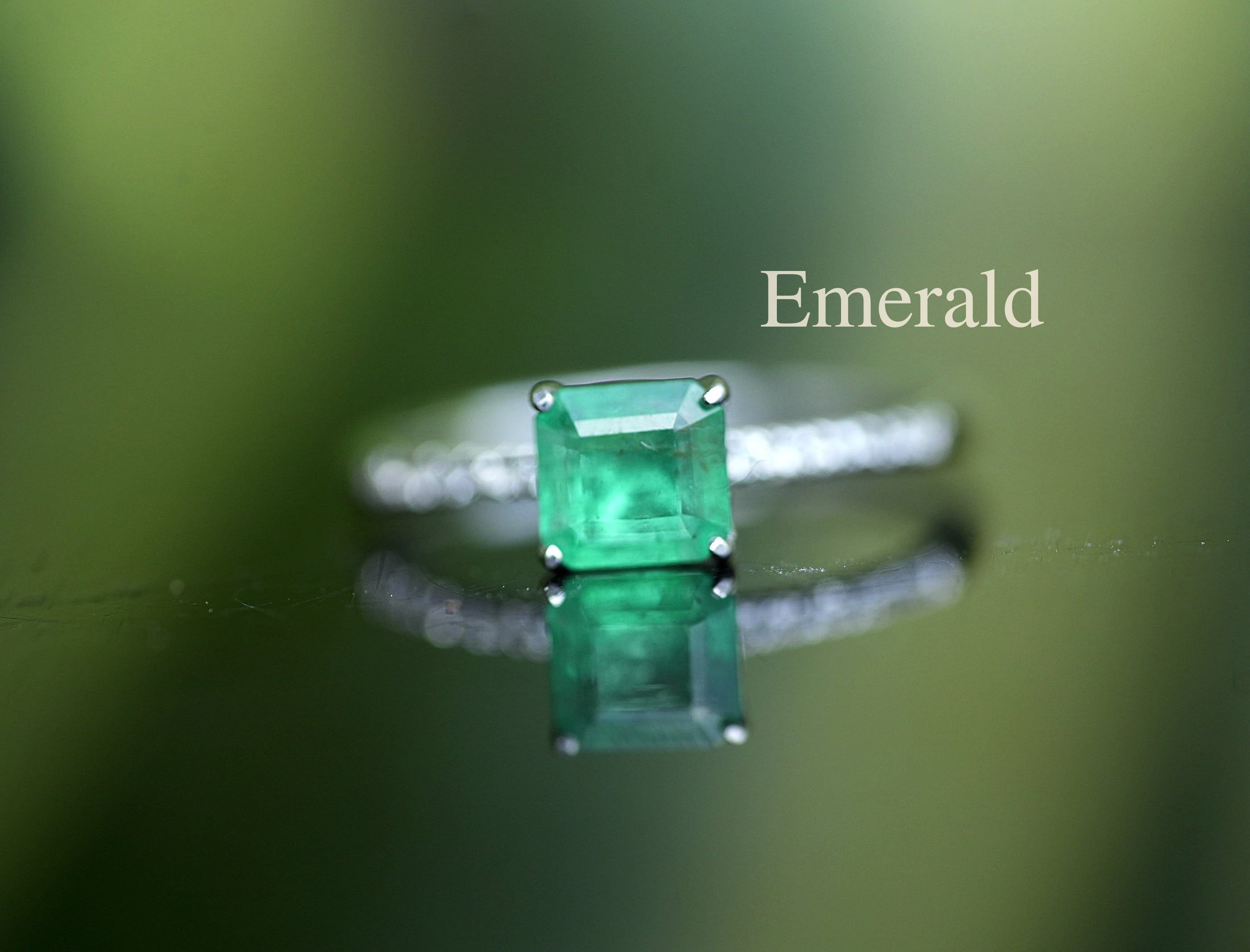 透明な彩★Emerald ★シルバーリング 2108