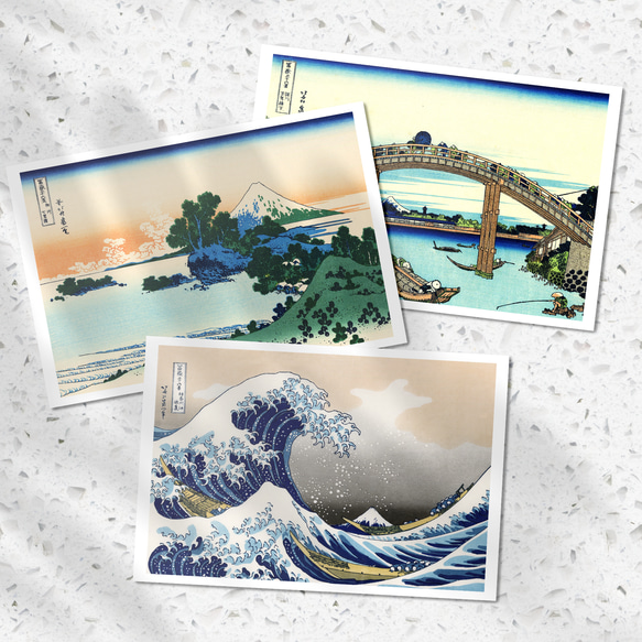 葛飾北斎『富嶽三十六景.A』ポストカード（12枚セット） 絵画 〜ART