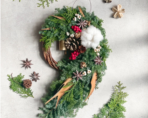 クリスマスが待ち遠しい♡ 直径45cmスペシャルフレッシュリース 130066aaa51d68ce26ce50b6e70f07