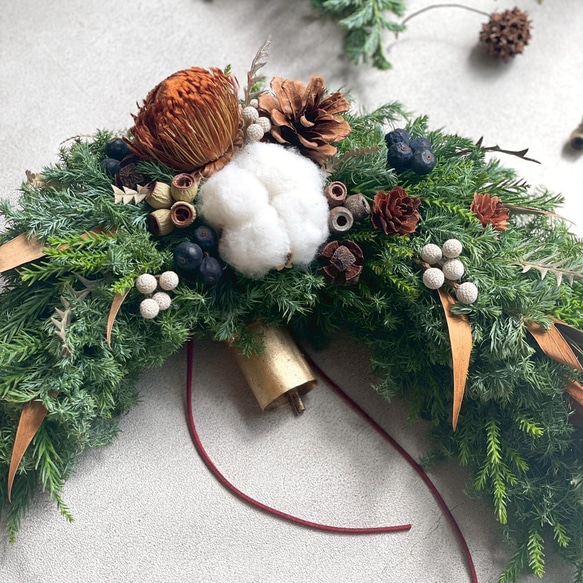 三日月 フレッシュリース" crescent xmas " / クリスマスリース 5枚目の画像