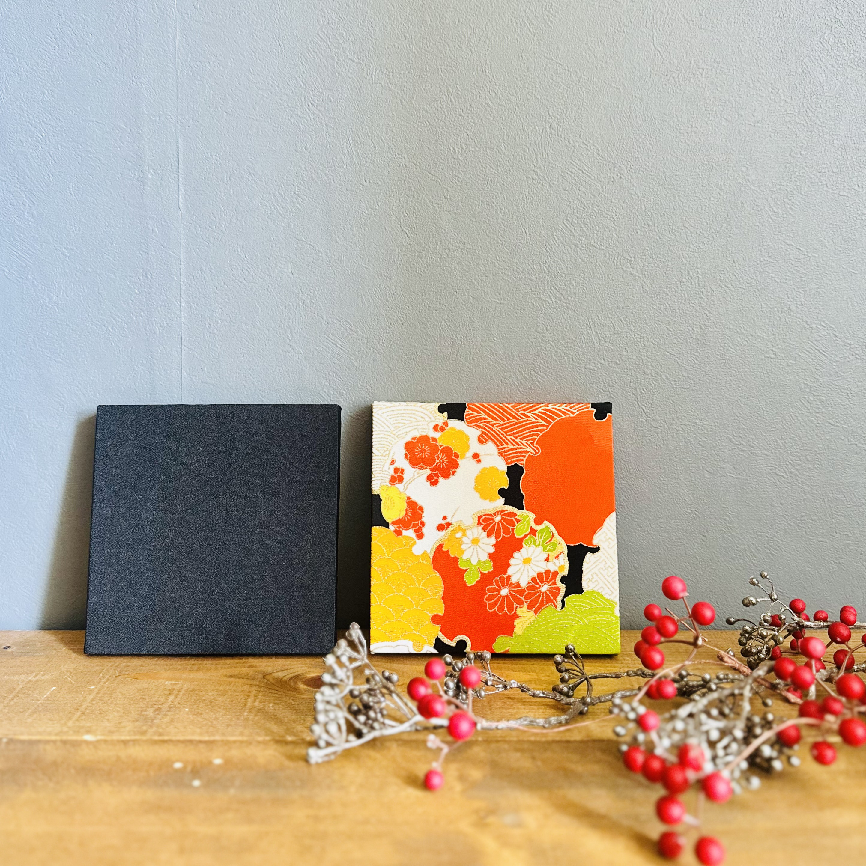 15×15cm【師走-イロトリドリ- 雪輪】（2枚 ギフトボックス入り）ギフトセット　正月飾り　和モダン　ギフト　アート