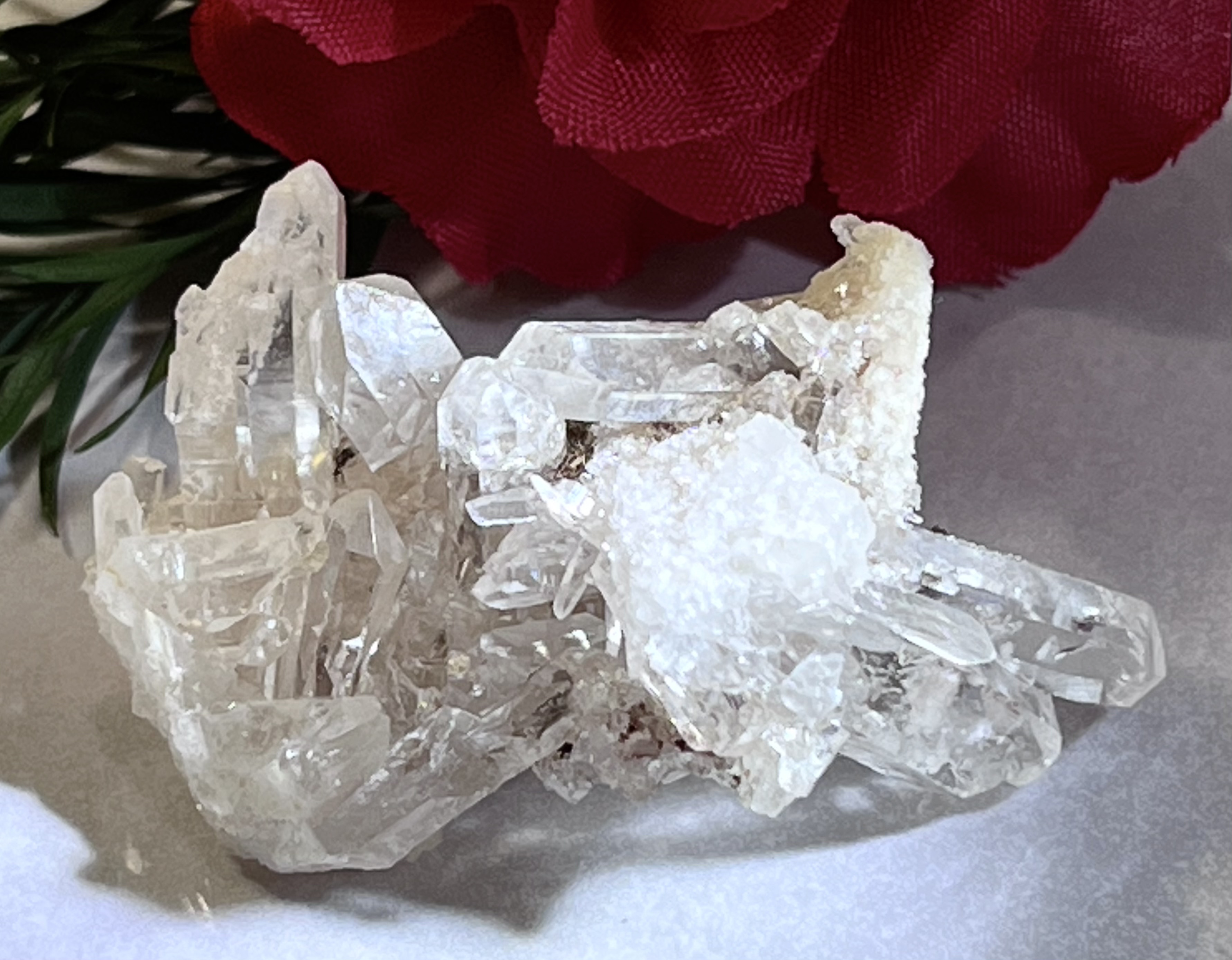 ヒマラヤ　インド　マニカラン産　レインボー　水晶  クラスター　クリスタル　原石