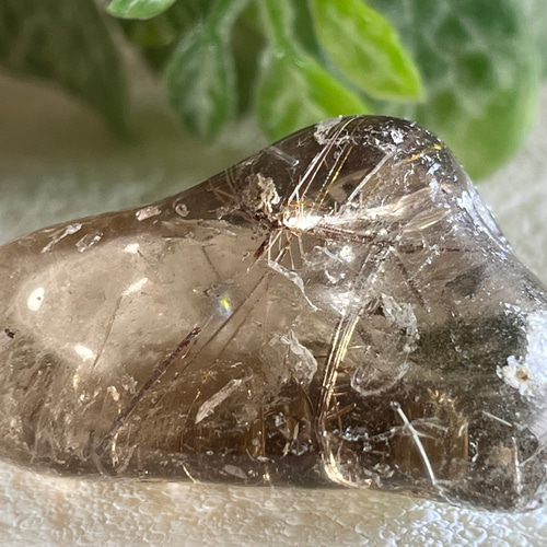 ルチル内包 ガーデンクォーツ 原石 タンブル 苔入り水晶 クリスタル