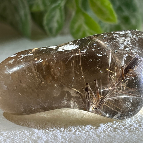 ルチル内包 ガーデンクォーツ 原石 タンブル 苔入り水晶 クリスタル