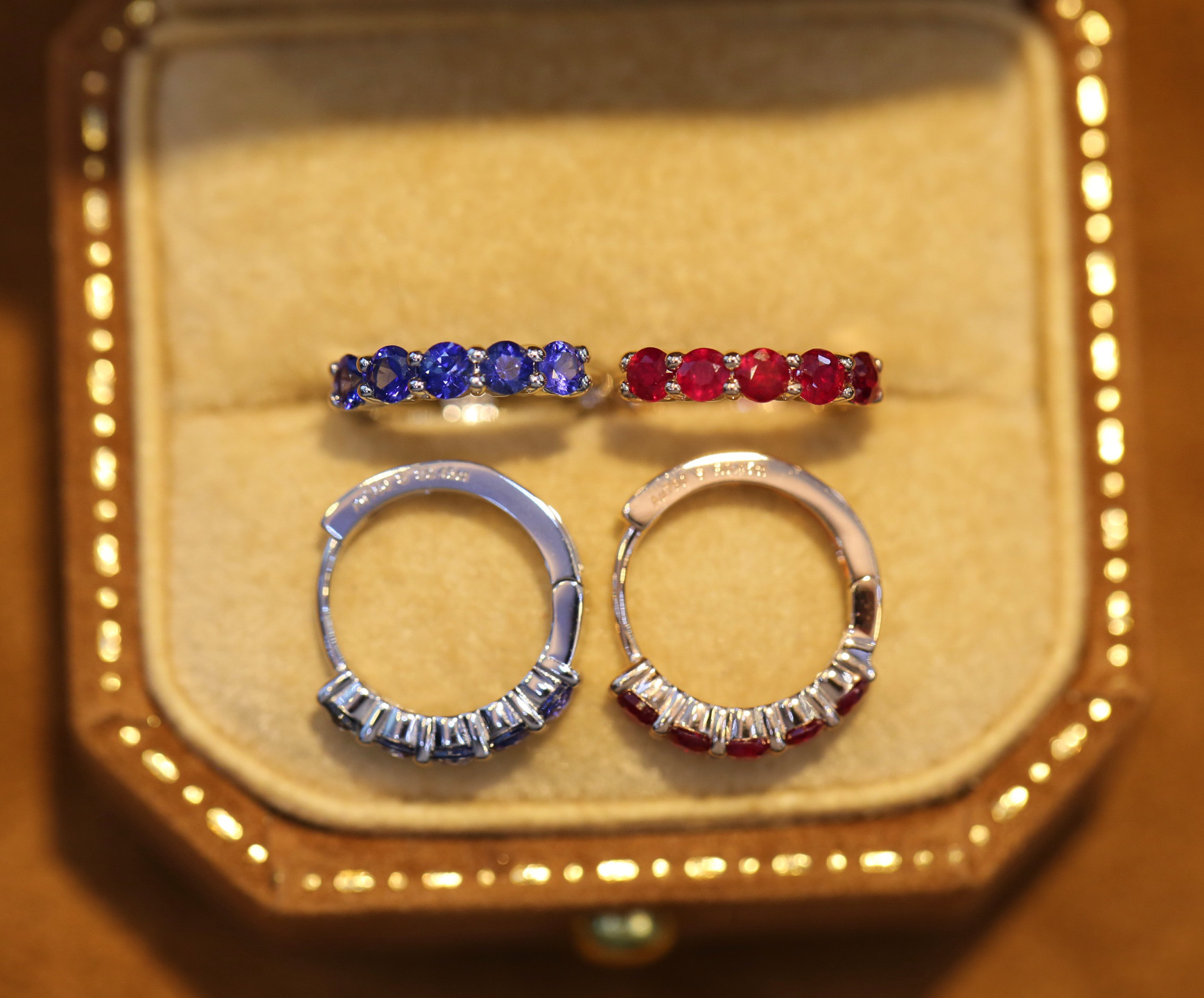 ルビーフープピアスk18 0102