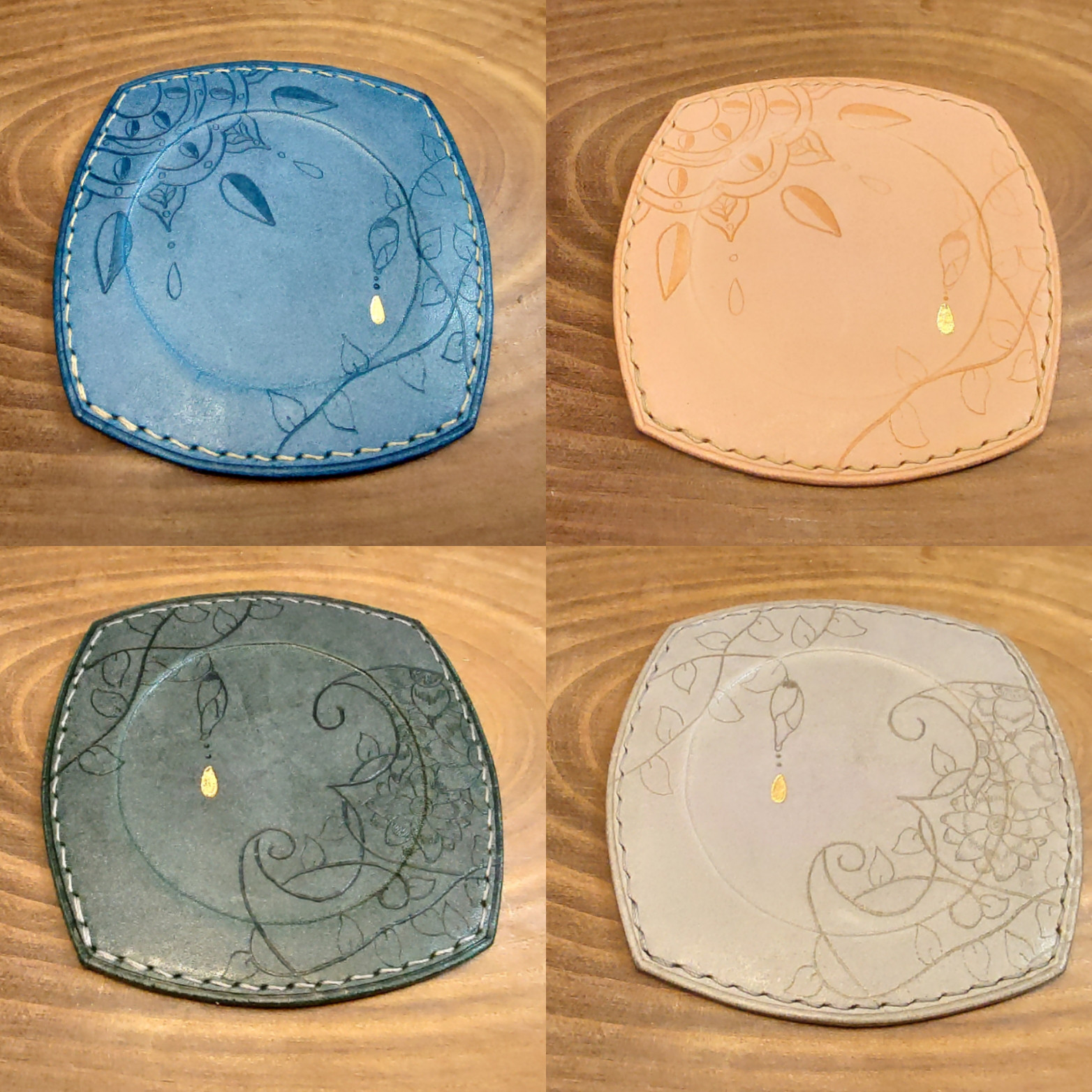 【2点セット】コースター「太陽と月」