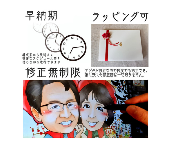 似顔絵　退職祝い・名前ポエム・感謝状【画風→GSP】 9枚目の画像