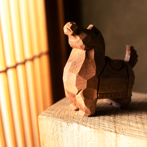 干支 午 馬 奈良一刀彫 畑村龍哉 木地 小サイズ 正月飾り 木彫り 伝統