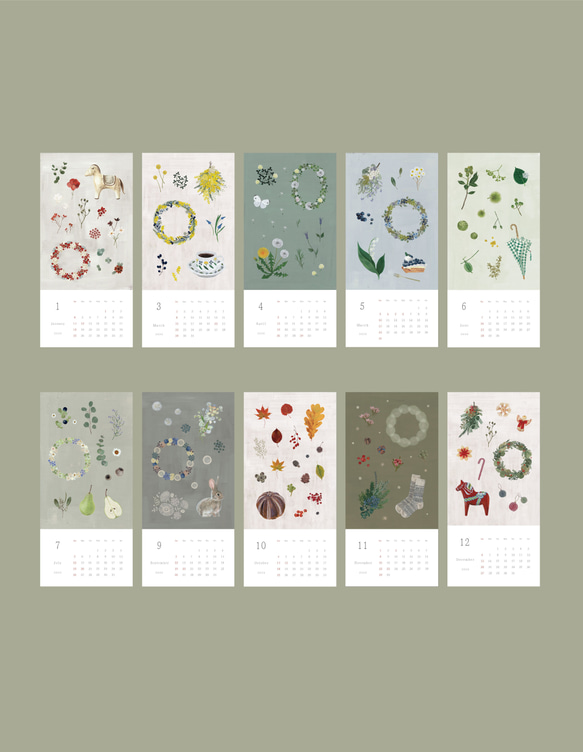 再販2 / Blomary カレンダー〈desk〉卓上サイズ 予約商品　発送は10月下旬頃から 7枚目の画像