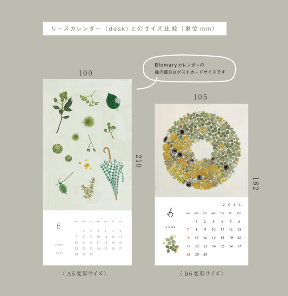 再販2 / Blomary カレンダー〈desk〉卓上サイズ 予約商品　発送は10月下旬頃から 8枚目の画像