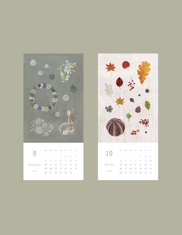 再販2 / Blomary カレンダー〈desk〉卓上サイズ 予約商品　発送は10月下旬頃から 5枚目の画像