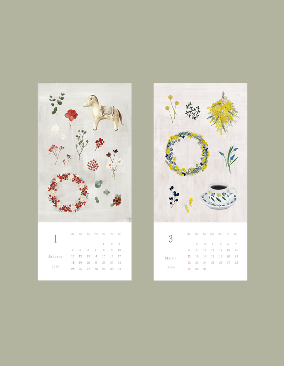 再販2 / Blomary カレンダー〈desk〉卓上サイズ 予約商品　発送は10月下旬頃から 2枚目の画像