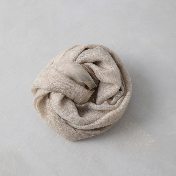 silk wool stole / beige 3枚目の画像