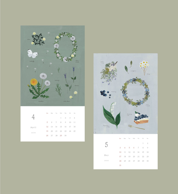 【再販2】Blomary カレンダー　B4変形サイズ 5枚目の画像