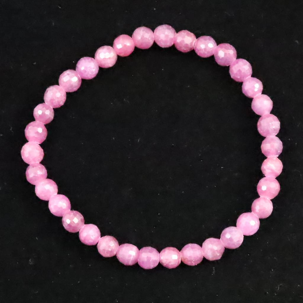 天然ルビー 128面カット  AA+  6mm玉 ブレスレット 12.5g　 #91099