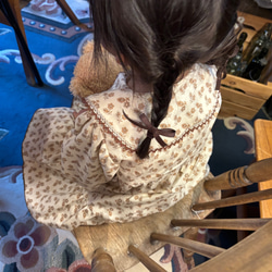 輸入生地⭐︎セーラー襟ワンピース　ティアードワンピ　子供服　ベビー服　アンティーク　80 90 100 秋服 3枚目の画像