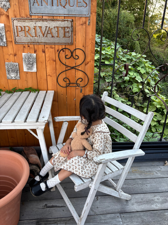 輸入生地⭐︎セーラー襟ワンピース　ティアードワンピ　子供服　ベビー服　アンティーク　80 90 100 秋服 2枚目の画像