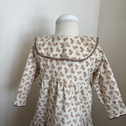 輸入生地⭐︎セーラー襟ワンピース　ティアードワンピ　子供服　ベビー服　アンティーク　80 90 100 秋服 5枚目の画像