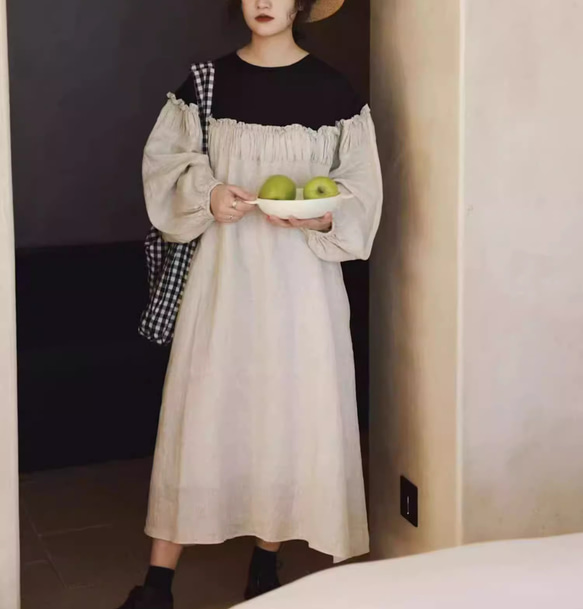 重工質感森系大人可愛いワンピース文芸レトロ  5654 2枚目の画像