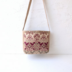 ★完成品【スマホショルダー】ミナペルホネン jungle relief ベージュ ☆完成品【スマホショルダー】ミナペルホネン jungle relief ベージュ