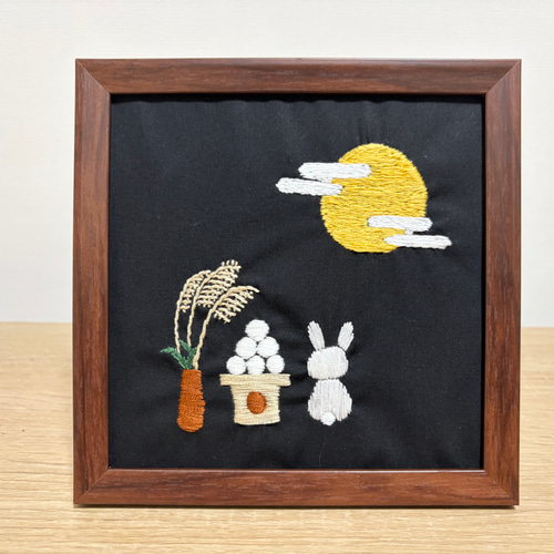 お月見の刺繍フレーム その他インテリア雑貨 irodori〜彩〜 通販