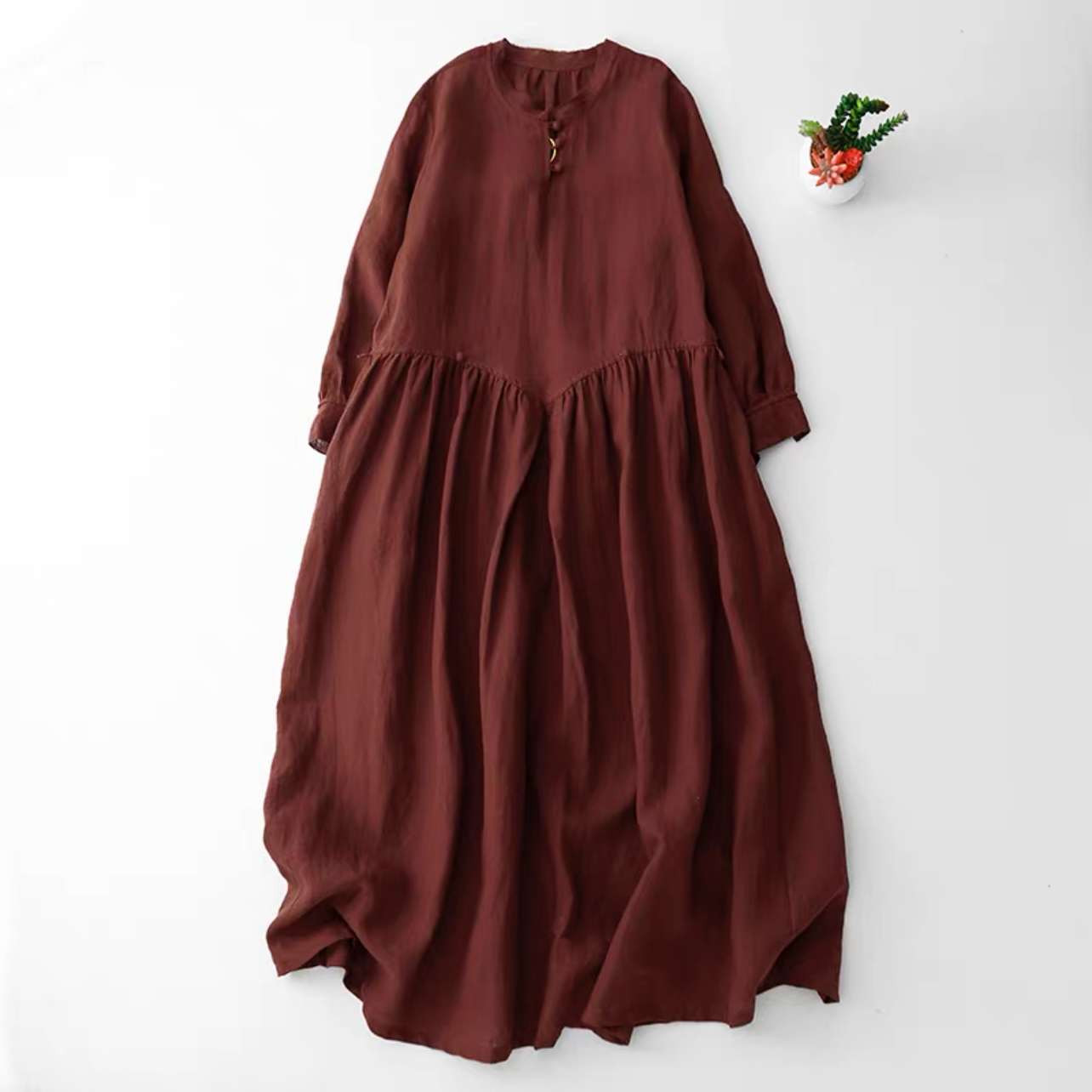 大人カジュアルワンピース 綿麻ワンピース 夏ワンピース 花柄ワンピース ﻿