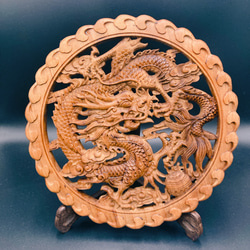 サマーセール】対称双竜2 26.5cm（龍・竜・雲) 参次元彫刻『雅