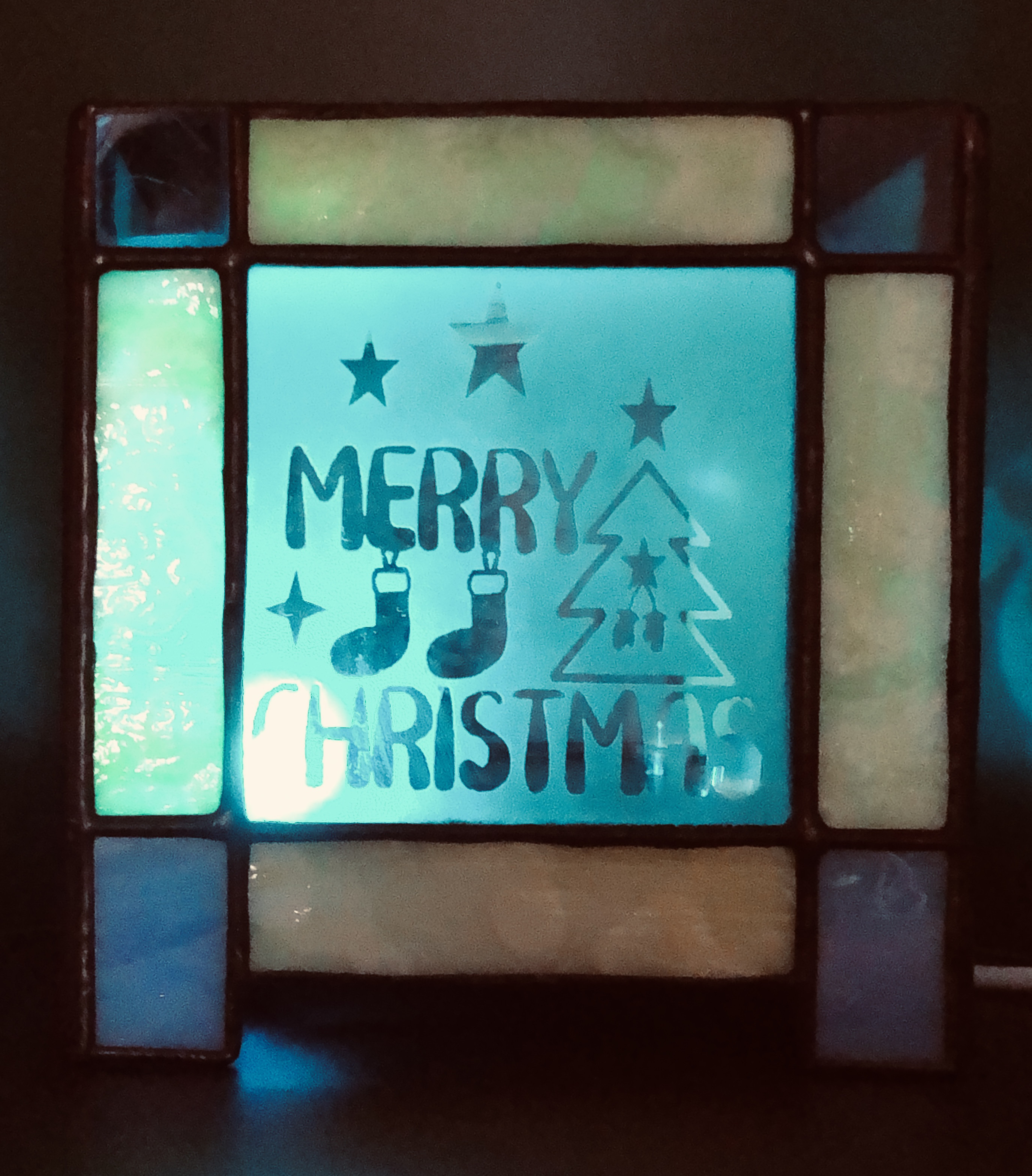 Creema限定クリスマス2025、 光の色とガラス模様を楽しむ 、ステンドグラス イルミネーションライト