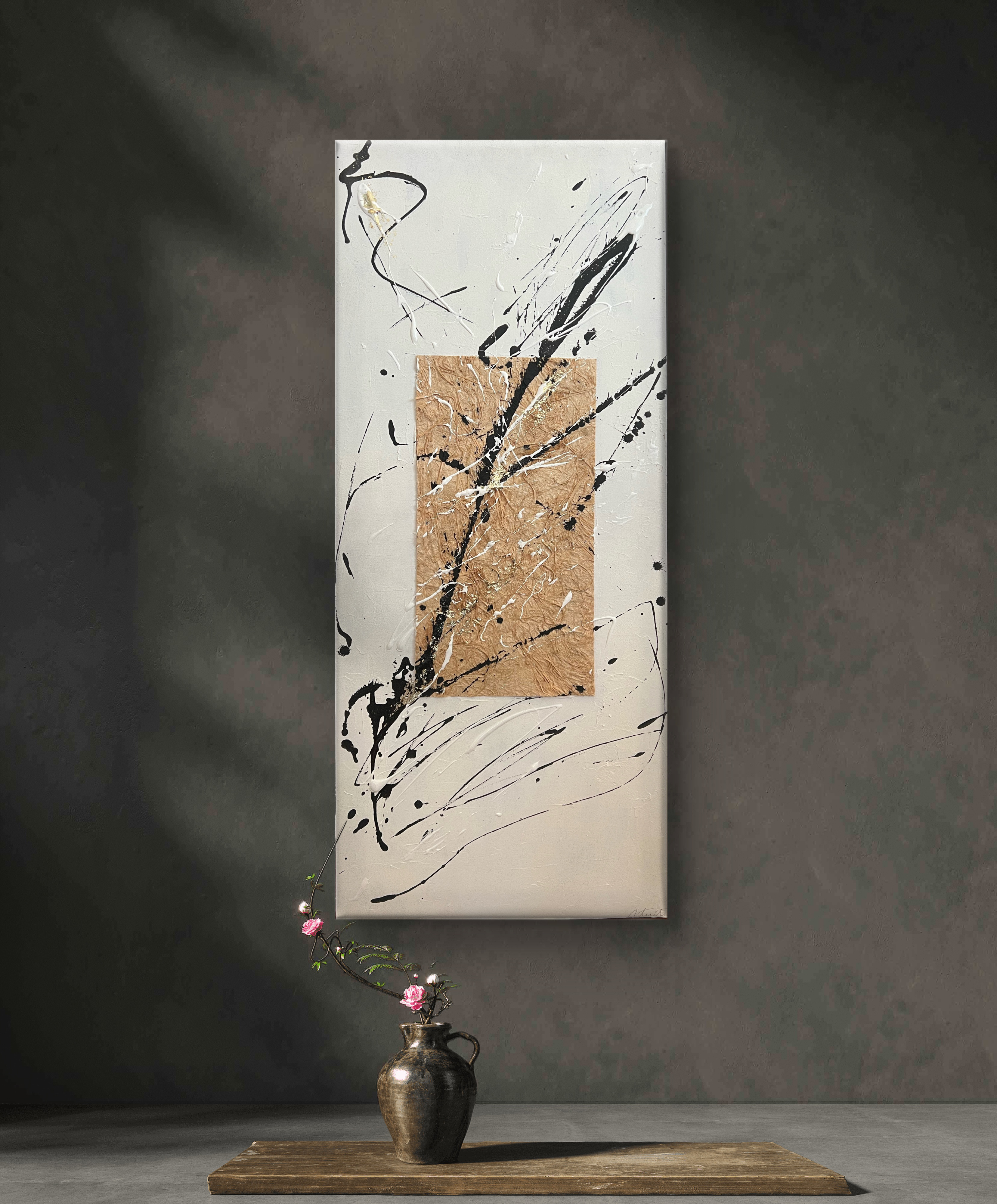 「配達」 絵画　アート 長夜 Cho Ya 】原画/和風/禅/絵画/アート/抽象画/ニュアンス/モダン
