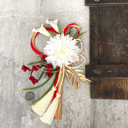 ☆和モダン お正月飾り 水引飾り 深紅の芍薬♪ しめ縄・しめ飾り aki