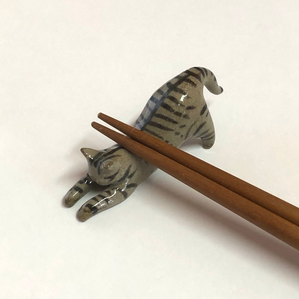 猫の箸置き三態（キジトラ）　＊こちらはご注文作品です 3枚目の画像