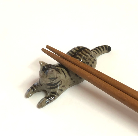 猫の箸置き三態（キジトラ）　＊こちらはご注文作品です 2枚目の画像
