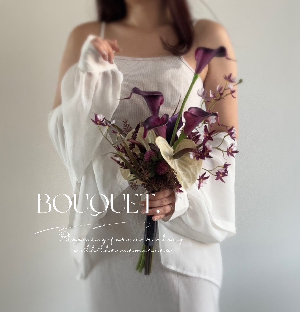 Urban Calla⌇﻿ バーガンディ アーティフィシャルフラワー クラッチブーケ 海外風 前撮り 結婚式